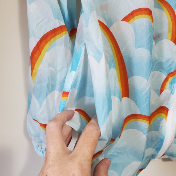 MODCLOTH / S / Women's Mind At Ease Lightweight Rainbow Print Windbreaker Jacket - Picture 4 of 9
